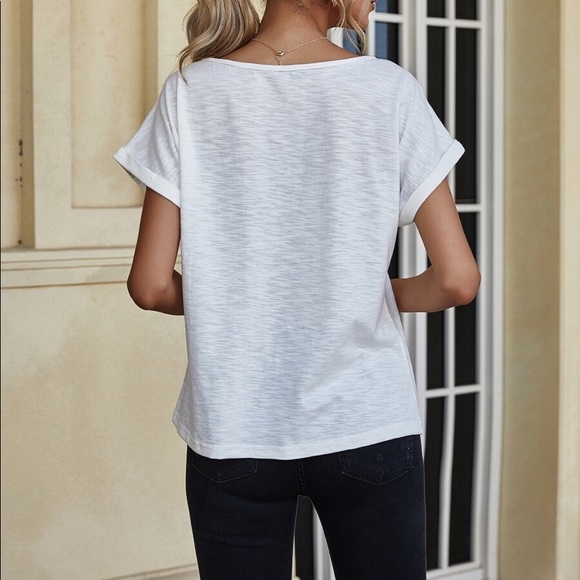 Boho chic Lace Batwing Sleeve Tee - white - Picture 3 of 5